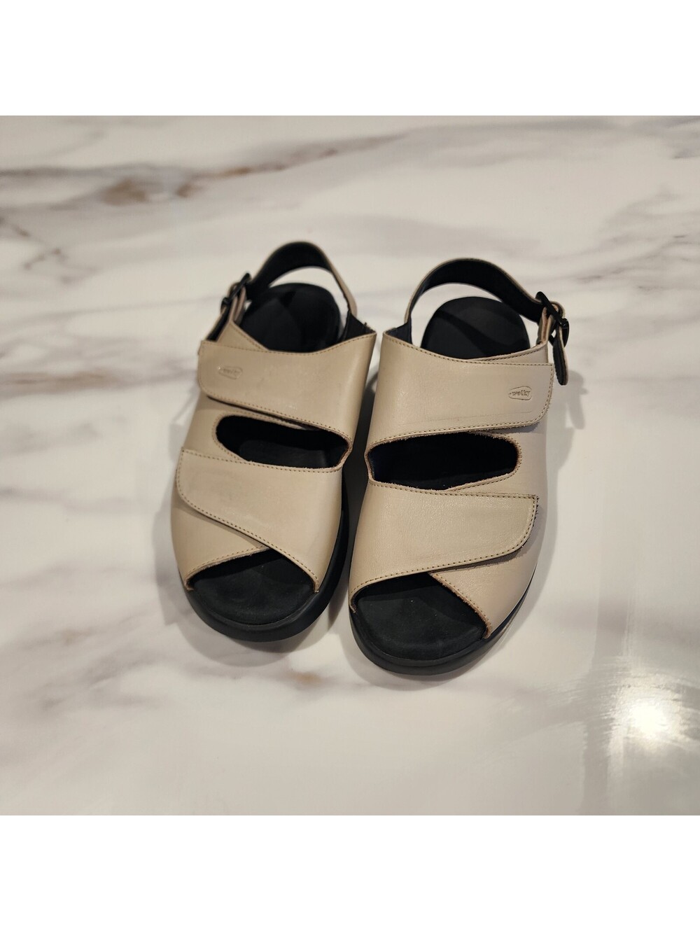Wolky Comfort Sandals Beige Leather Hook Loop Walking Shoes EU 39 US 8